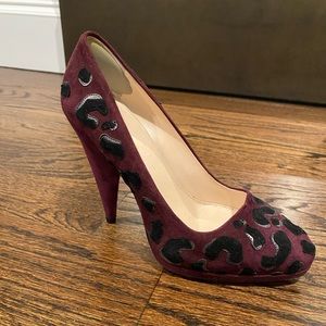 Prada leopard print suede pumps